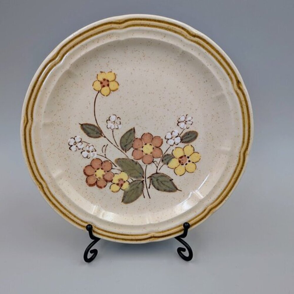 Vintage Crown Manor "Floral Garden" Hand Painted Stoneware Bread & Butter Plate